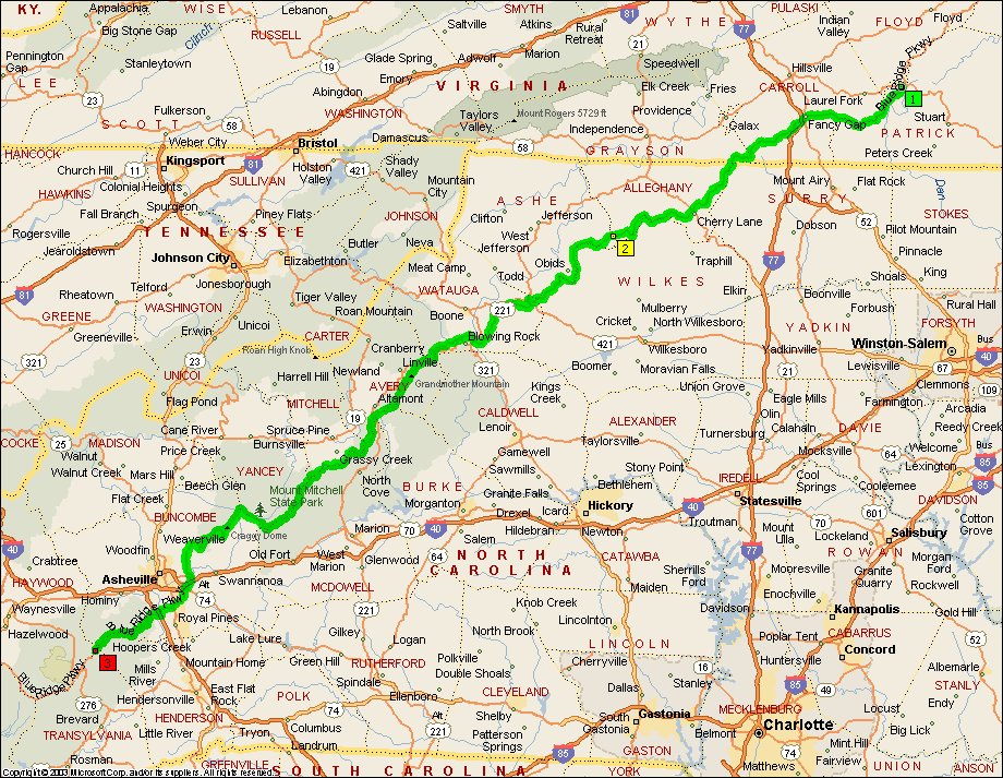 Meadows of Dan, VA to Mt. Pisgah, NC